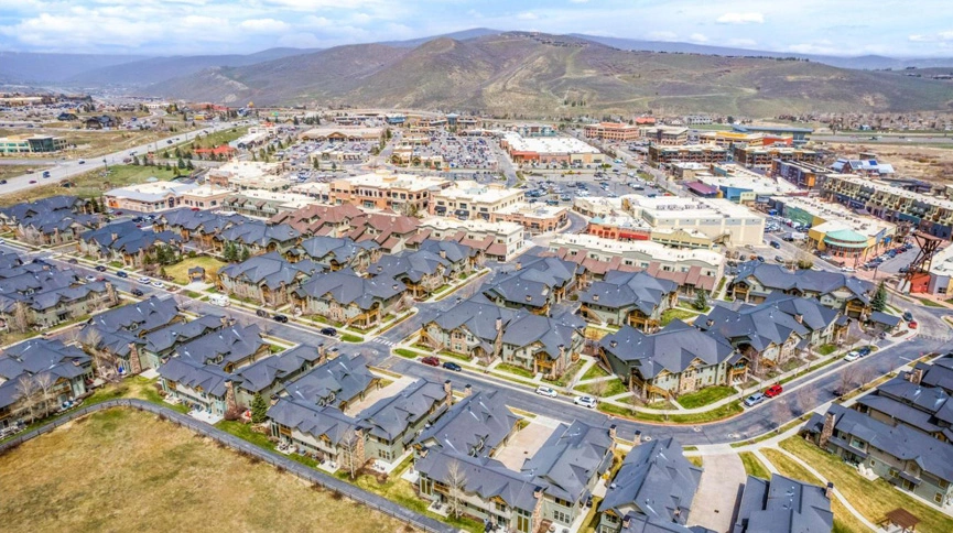 Kimball Junction Park City neighborhood from Drone